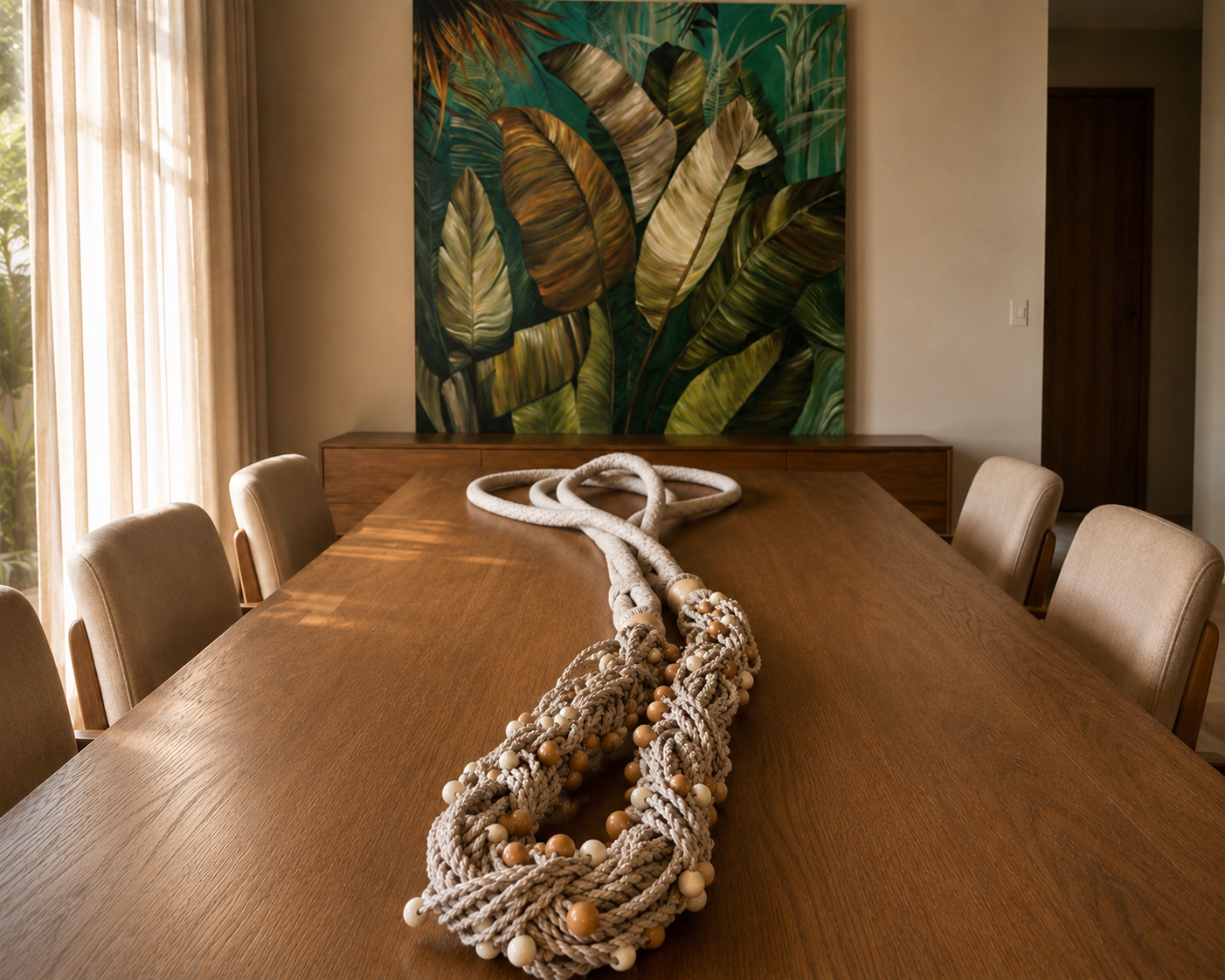 Colar de mesa com fio de algodão 1,55m (CM001)