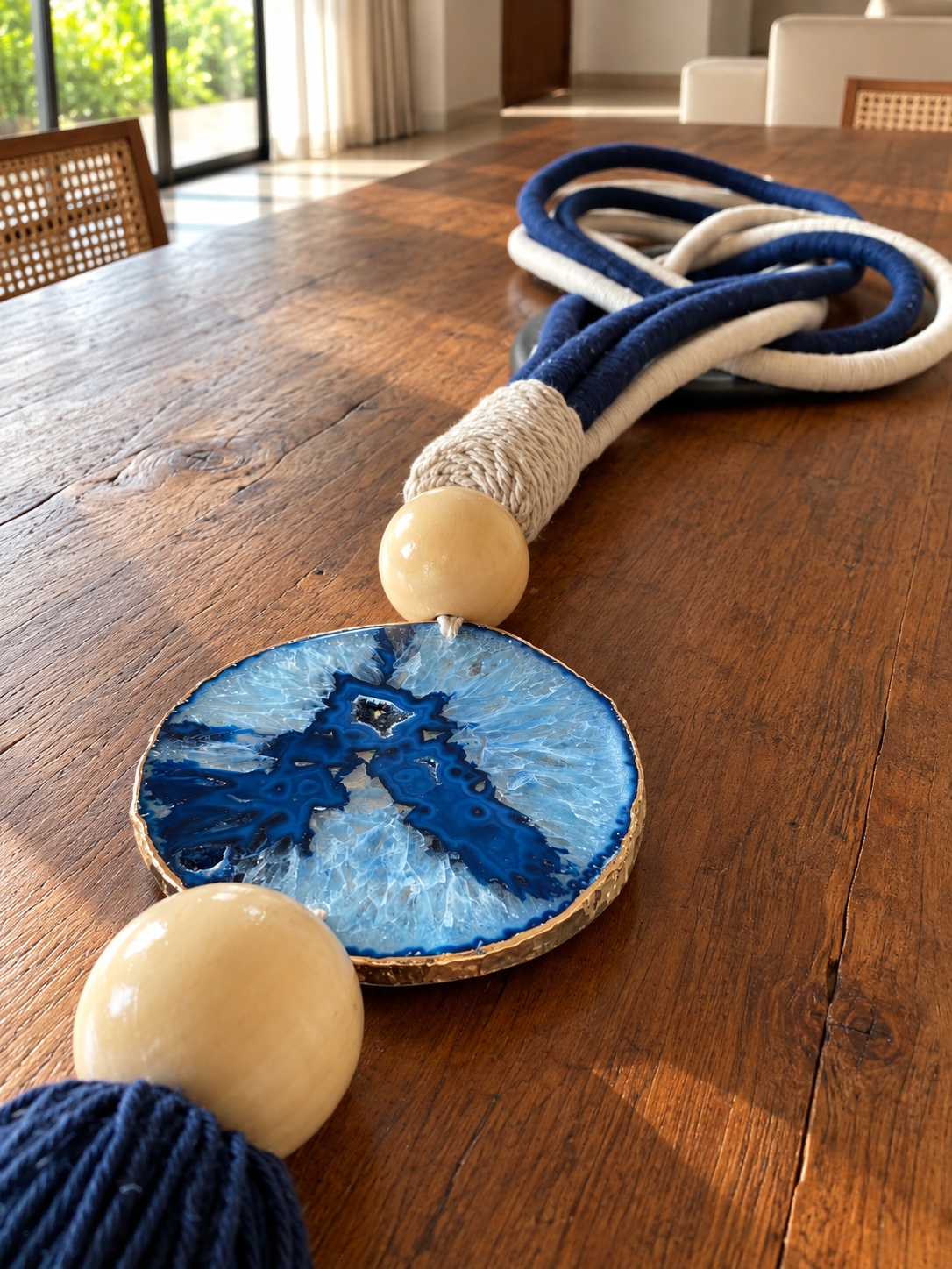 Colar de Mesa com Pedra Ágata
